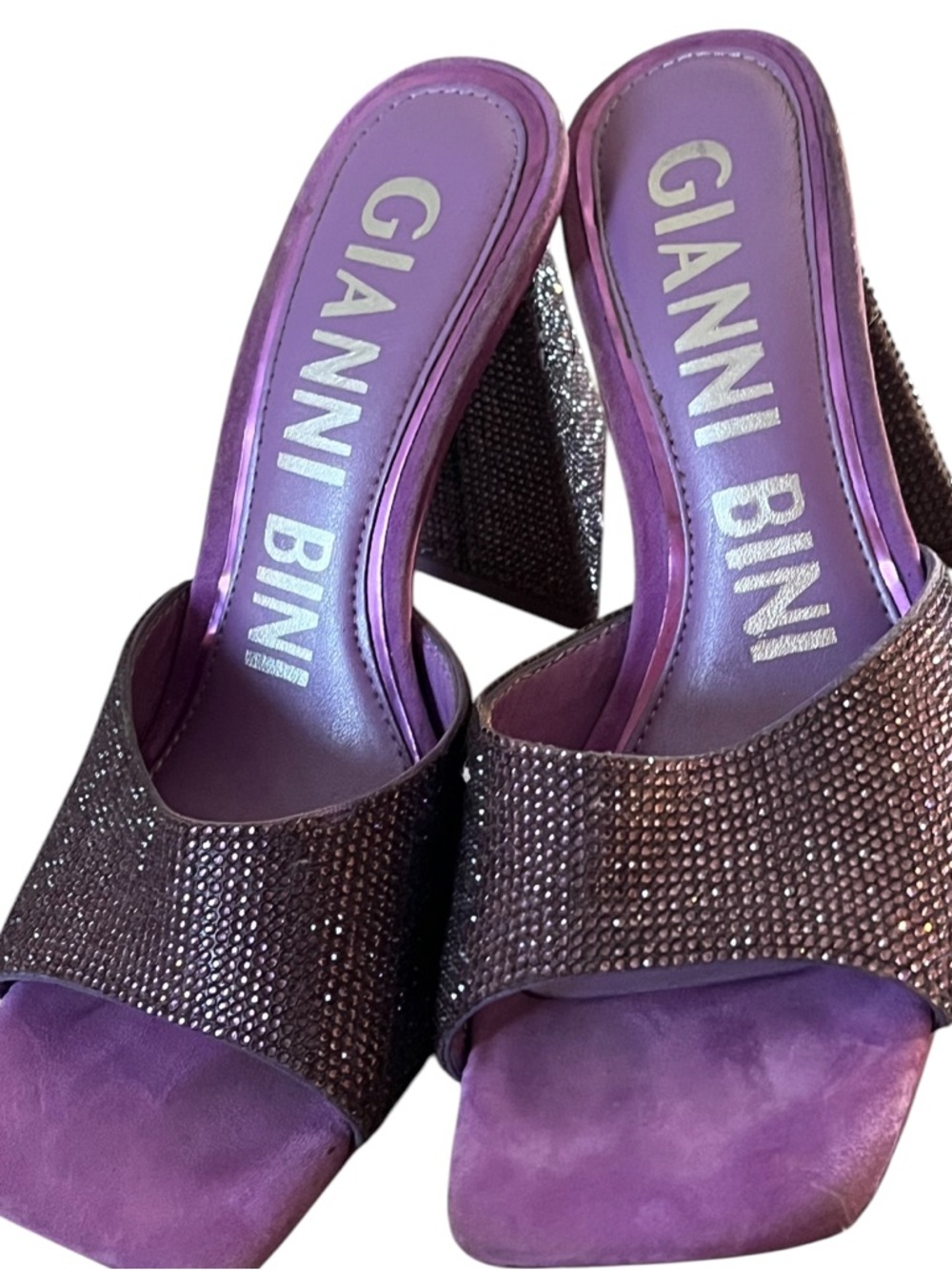 Gianni Bini Purple Rhinestone Heels  Vintage  Y2K